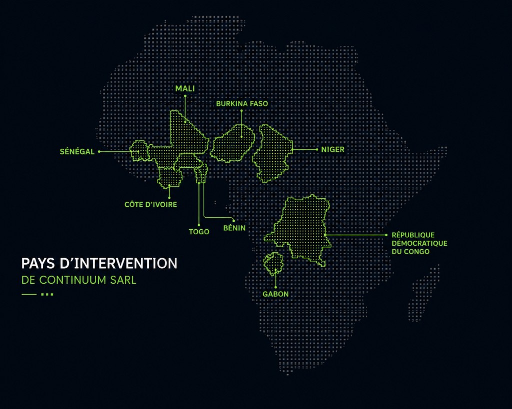 Carte des pays d'intervention Continuum